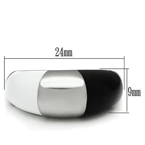 TK515 - High polished (no plating) Stainless Steel Ring with Epoxy in Multi Color - Alamode - Flyclothing LLC