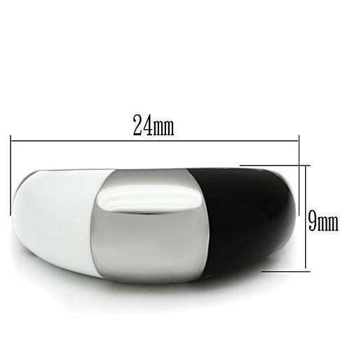 TK515 - High polished (no plating) Stainless Steel Ring with Epoxy in Multi Color - Alamode - Flyclothing LLC