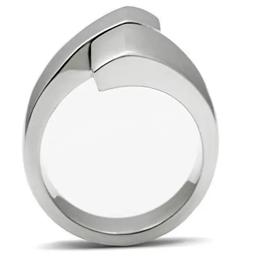 TK516 - High polished (no plating) Stainless Steel Ring with No Stone - Alamode - Flyclothing LLC