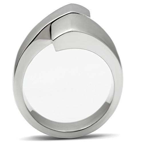 TK516 - High polished (no plating) Stainless Steel Ring with No Stone - Alamode - Flyclothing LLC