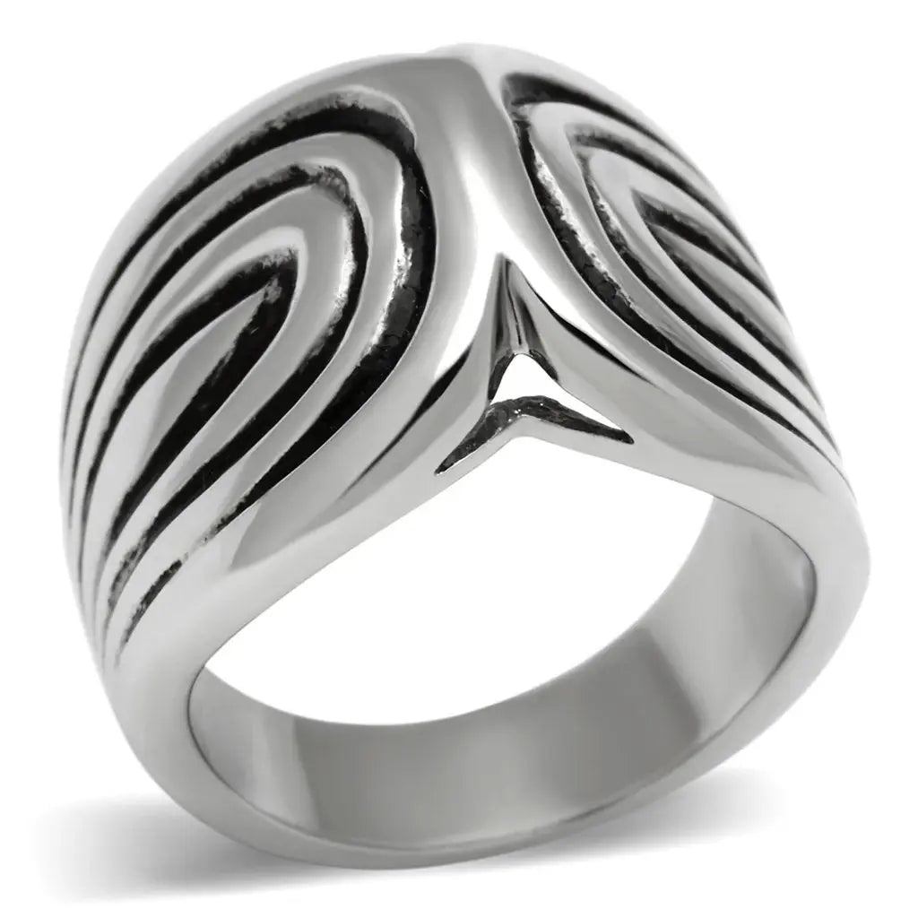 TK521 - High polished (no plating) Stainless Steel Ring with No Stone - Alamode - Flyclothing LLC