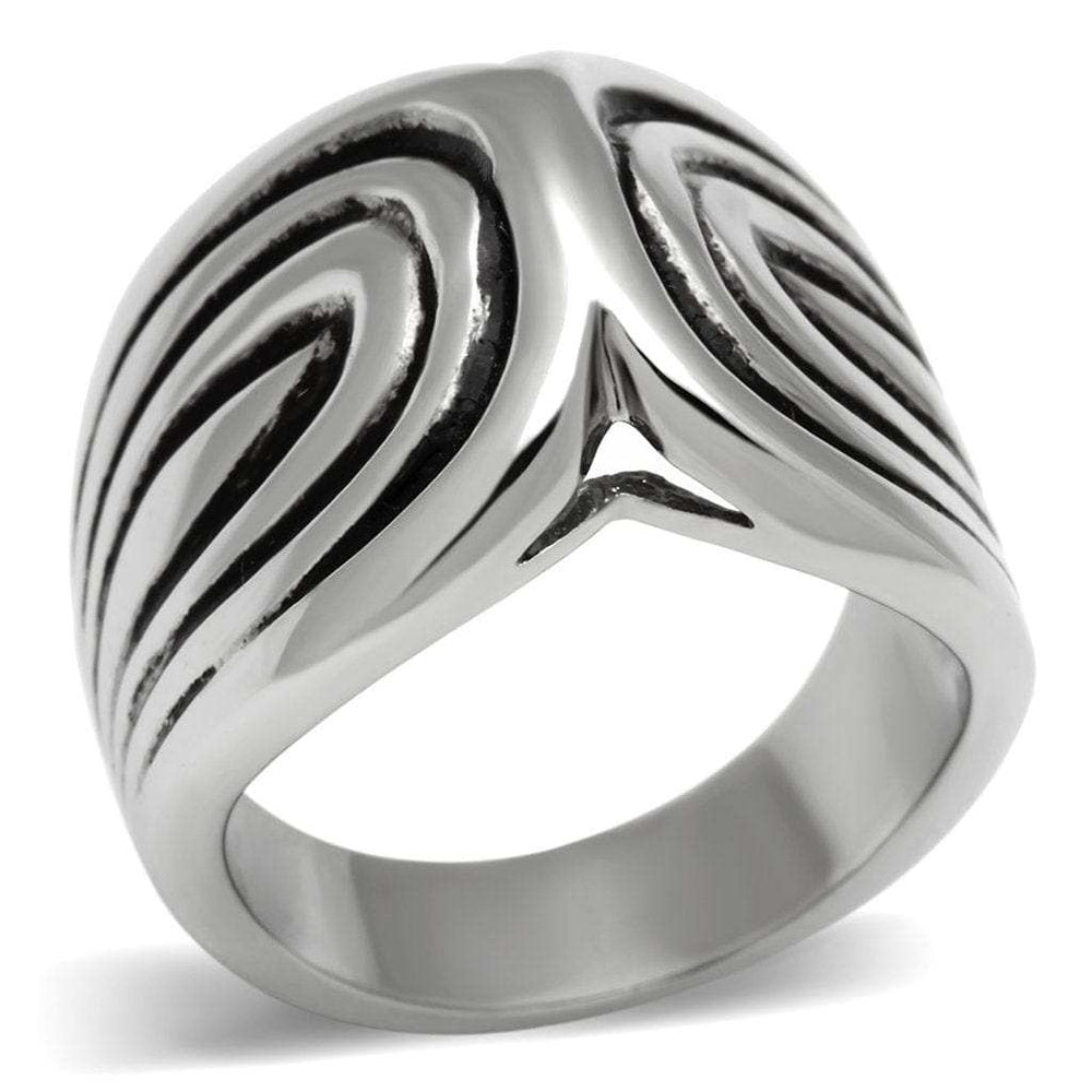 TK521 - High polished (no plating) Stainless Steel Ring with No Stone - Alamode - Flyclothing LLC