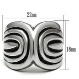 TK521 - High polished (no plating) Stainless Steel Ring with No Stone - Alamode - Flyclothing LLC