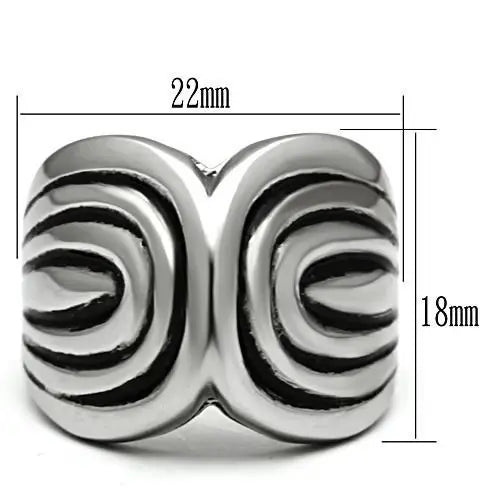 TK521 - High polished (no plating) Stainless Steel Ring with No Stone - Alamode - Flyclothing LLC