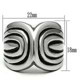 TK521 - High polished (no plating) Stainless Steel Ring with No Stone - Alamode - Flyclothing LLC