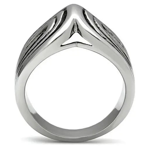 TK521 - High polished (no plating) Stainless Steel Ring with No Stone - Alamode - Flyclothing LLC