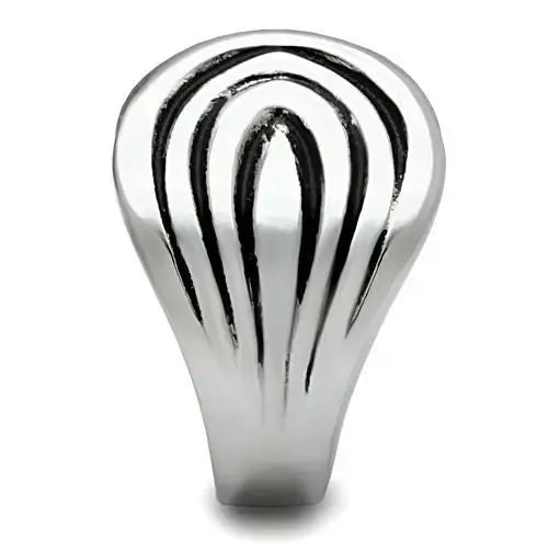 TK521 - High polished (no plating) Stainless Steel Ring with No Stone - Alamode - Flyclothing LLC