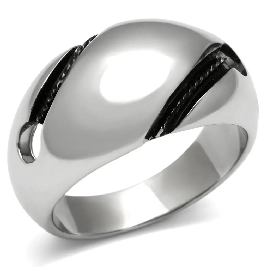 TK524 - High polished (no plating) Stainless Steel Ring with No Stone - Alamode - Flyclothing LLC