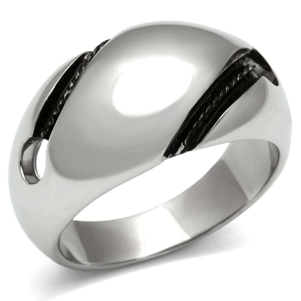 TK524 - High polished (no plating) Stainless Steel Ring with No Stone - Alamode - Flyclothing LLC
