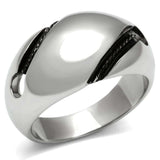 TK524 - High polished (no plating) Stainless Steel Ring with No Stone - Alamode - Flyclothing LLC