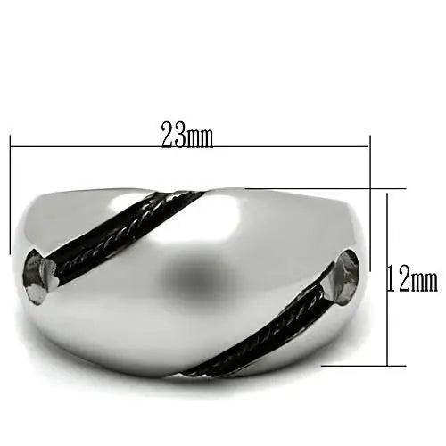 TK524 - High polished (no plating) Stainless Steel Ring with No Stone - Alamode - Flyclothing LLC