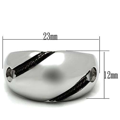 TK524 - High polished (no plating) Stainless Steel Ring with No Stone - Alamode - Flyclothing LLC