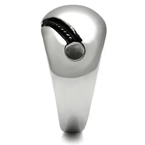 TK524 - High polished (no plating) Stainless Steel Ring with No Stone - Alamode - Flyclothing LLC