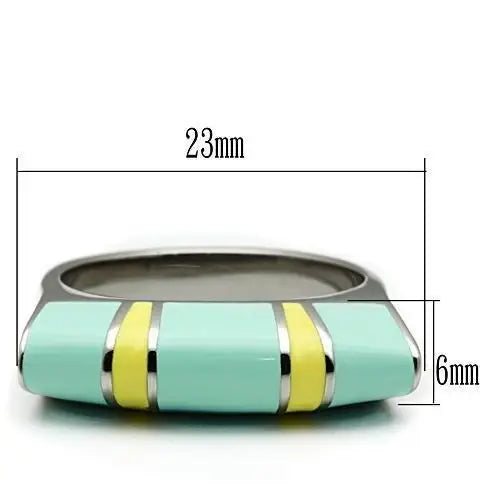 TK528 - High polished (no plating) Stainless Steel Ring with No Stone - Alamode - Flyclothing LLC