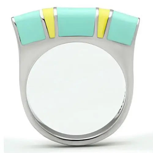 TK528 - High polished (no plating) Stainless Steel Ring with No Stone - Alamode - Flyclothing LLC