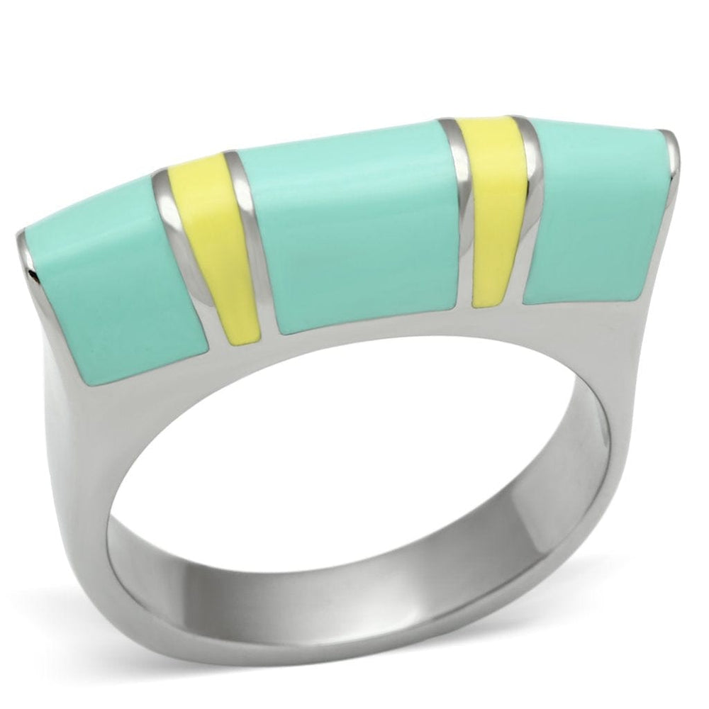 TK528 - High polished (no plating) Stainless Steel Ring with No Stone - Alamode