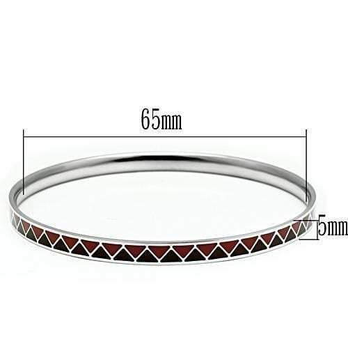 TK529 - High polished (no plating) Stainless Steel Bangle with Epoxy in Siam - Alamode - Flyclothing LLC