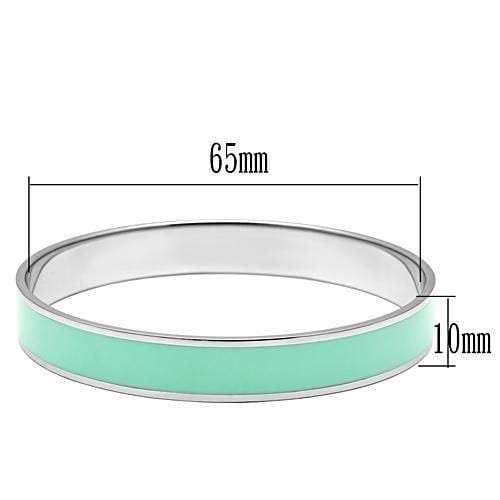TK537 - High polished (no plating) Stainless Steel Bangle with Epoxy in Aquamarine - Alamode - Flyclothing LLC
