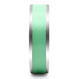 TK542 - High polished (no plating) Stainless Steel Ring with Epoxy in Aquamarine - Alamode - Flyclothing LLC