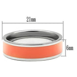 TK544 - High polished (no plating) Stainless Steel Ring with Epoxy  in Orange - Alamode