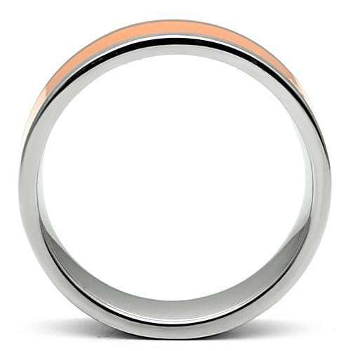 TK544 - High polished (no plating) Stainless Steel Ring with Epoxy in Orange - Alamode - Flyclothing LLC