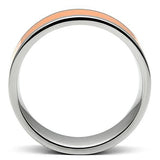 TK544 - High polished (no plating) Stainless Steel Ring with Epoxy  in Orange - Alamode