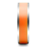 TK544 - High polished (no plating) Stainless Steel Ring with Epoxy in Orange - Alamode - Flyclothing LLC
