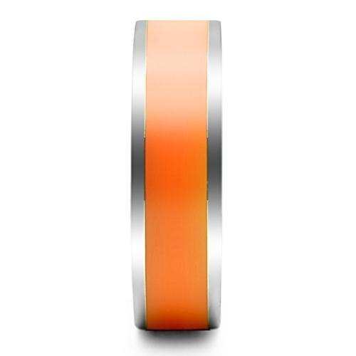 TK544 - High polished (no plating) Stainless Steel Ring with Epoxy in Orange - Alamode - Flyclothing LLC