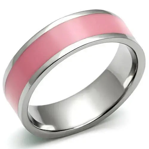 TK545 - High polished (no plating) Stainless Steel Ring with Epoxy in Rose - Alamode - Flyclothing LLC