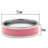 TK545 - High polished (no plating) Stainless Steel Ring with Epoxy  in Rose - Alamode