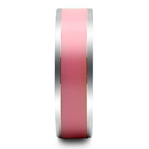 TK545 - High polished (no plating) Stainless Steel Ring with Epoxy in Rose - Alamode - Flyclothing LLC