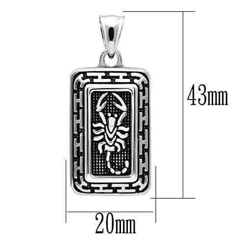 TK546 - High polished (no plating) Stainless Steel Chain Pendant with No Stone - Alamode - Flyclothing LLC
