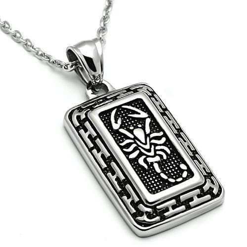TK546 - High polished (no plating) Stainless Steel Chain Pendant with No Stone - Alamode - Flyclothing LLC