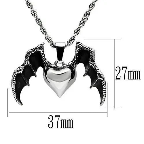 TK549 - High polished (no plating) Stainless Steel Chain Pendant with No Stone - Alamode - Flyclothing LLC