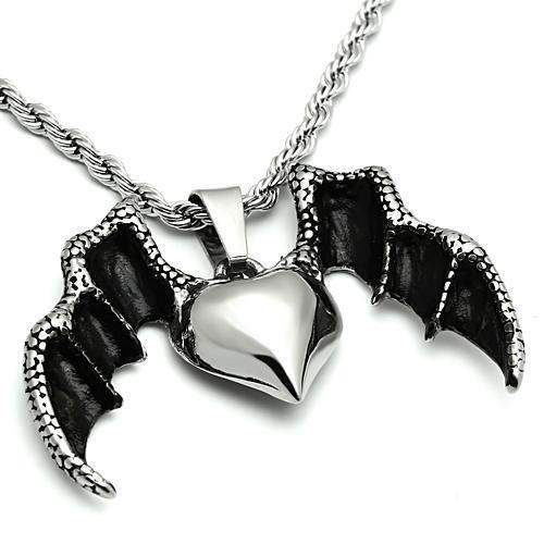 TK549 - High polished (no plating) Stainless Steel Chain Pendant with No Stone - Alamode - Flyclothing LLC