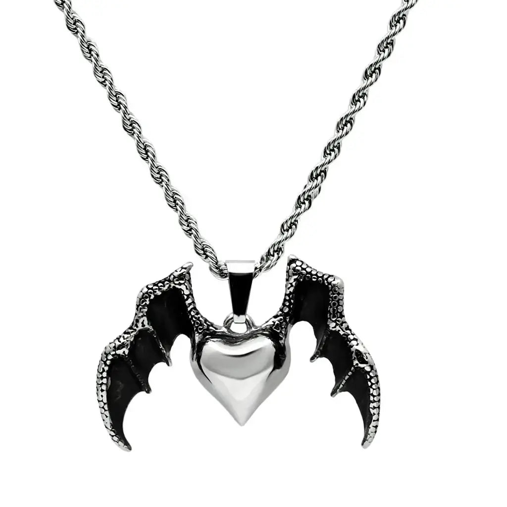 TK549 - High polished (no plating) Stainless Steel Chain Pendant with No Stone - Alamode - Flyclothing LLC