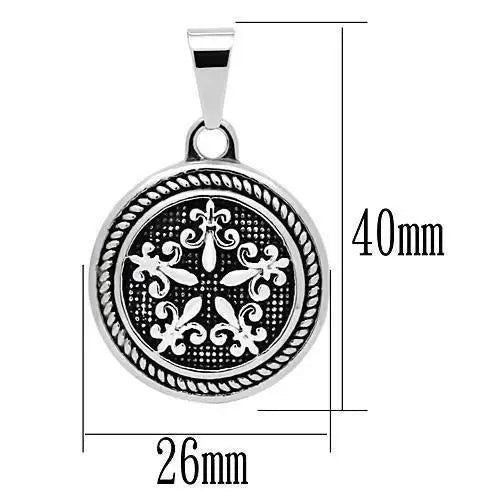 TK551 - High polished (no plating) Stainless Steel Chain Pendant with No Stone - Alamode - Flyclothing LLC