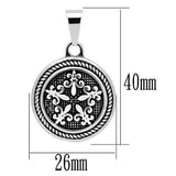TK551 - High polished (no plating) Stainless Steel Chain Pendant with No Stone - Alamode