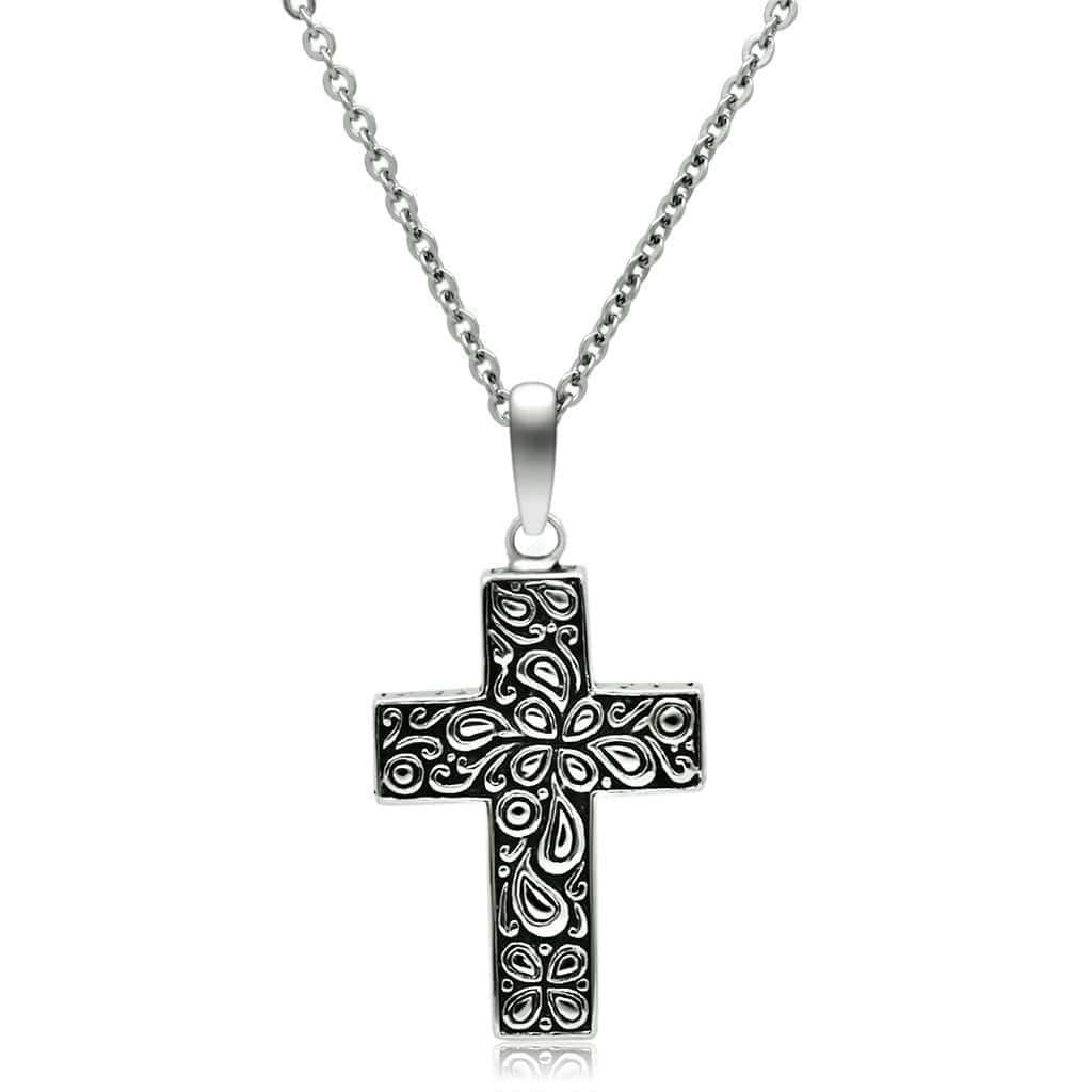 TK553 - High polished (no plating) Stainless Steel Necklace with No Stone - Alamode - Flyclothing LLC