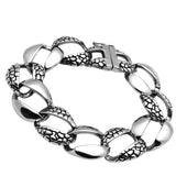 TK565 - High polished (no plating) Stainless Steel Bracelet with No Stone
