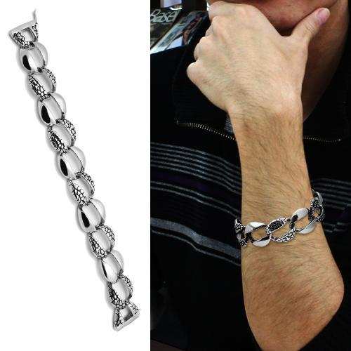 TK565 - High polished (no plating) Stainless Steel Bracelet with No Stone - Alamode - Flyclothing LLC
