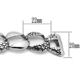 TK565 - High polished (no plating) Stainless Steel Bracelet with No Stone - Alamode