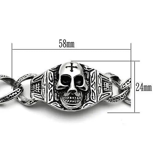TK569 - High polished (no plating) Stainless Steel Bracelet with No Stone - Alamode - Flyclothing LLC