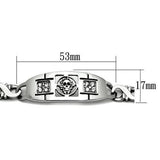 TK574 - High polished (no plating) Stainless Steel Bracelet with AAA Grade CZ  in Clear