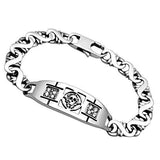 TK574 - High polished (no plating) Stainless Steel Bracelet with AAA Grade CZ  in Clear