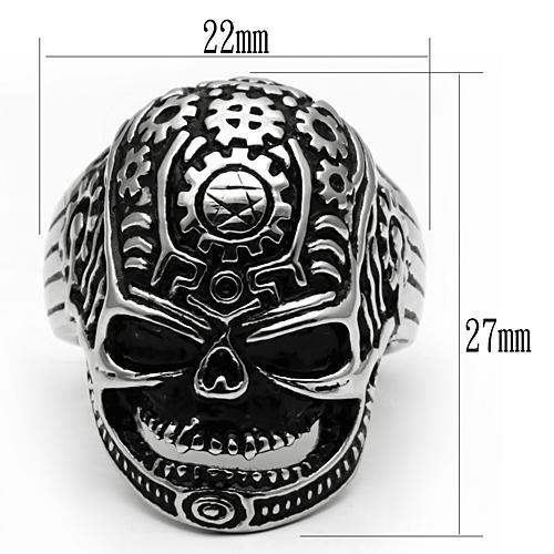 TK580 - High polished (no plating) Stainless Steel Ring with No Stone - Alamode - Flyclothing LLC