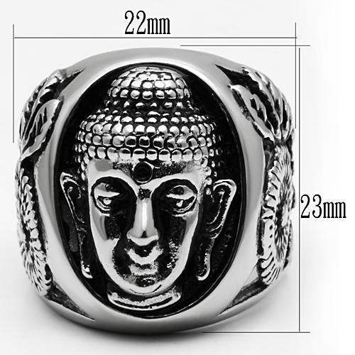 TK582 - High polished (no plating) Stainless Steel Ring with No Stone - Alamode - Flyclothing LLC