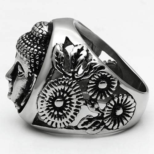 TK582 - High polished (no plating) Stainless Steel Ring with No Stone - Alamode - Flyclothing LLC