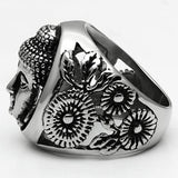 TK582 - High polished (no plating) Stainless Steel Ring with No Stone - Alamode