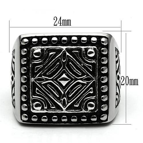 TK585 - High polished (no plating) Stainless Steel Ring with No Stone - Alamode - Flyclothing LLC